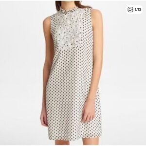 Karl Lagerfeld Black and White Polka Dot Midi Dress Size 8